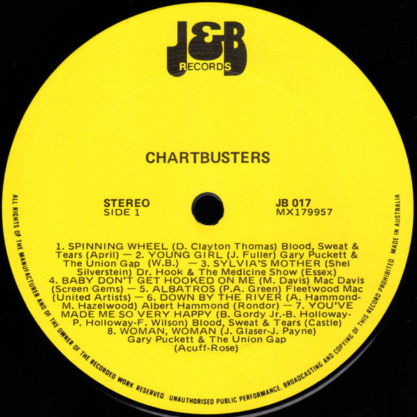 Various – Chartbusters LP vinyl record, image 3 of 4