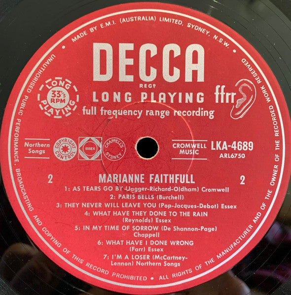 Marianne Faithfull – Marianne Faithfull LP vinyl record, image 5 of 6