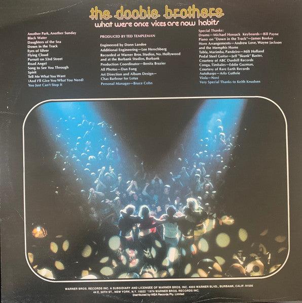 The Doobie Brothers – What Were Once Vices Are Now Habits LP vinyl record, image 2 of 2