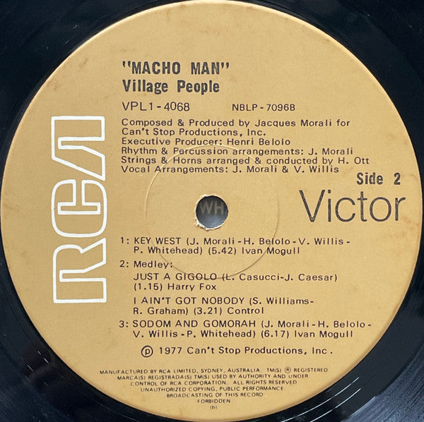 Village People – Macho Man LP vinyl record, image 4 of 4