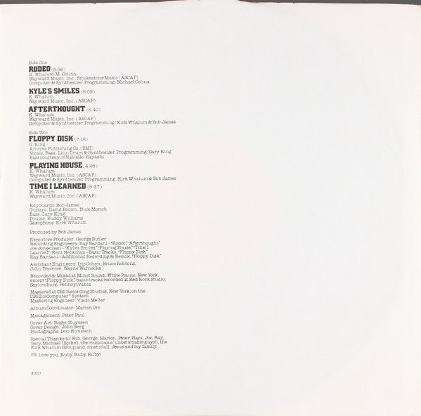 Kirk Whalum – Floppy Disk LP vinyl record, image 5 of 6