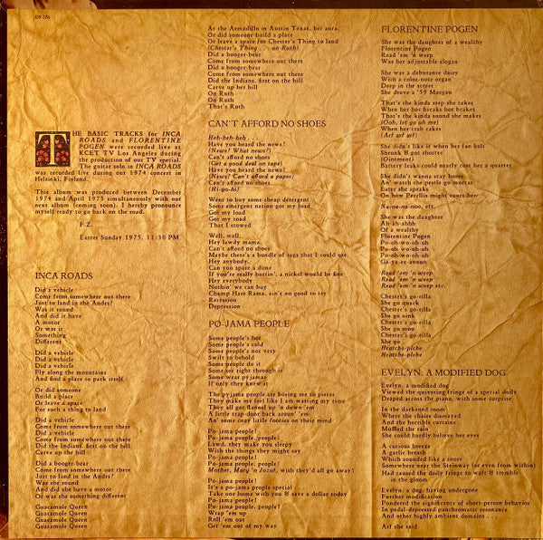 Frank Zappa, The Mothers – One Size Fits All LP vinyl record, image 2 of 10