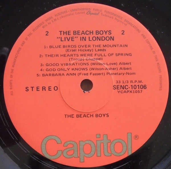 The Beach Boys – The Beach Boys 'Live' In London LP vinyl record, image 5 of 5