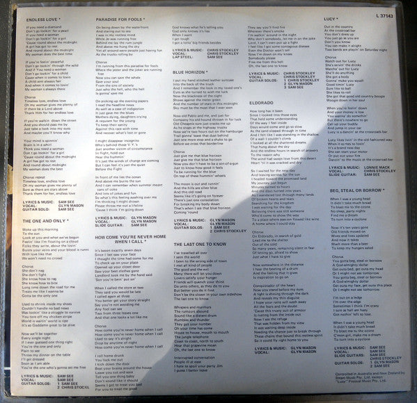 The Stockley, See, Mason Band – Beg Steal Or Borrow LP vinyl record, image 3 of 6