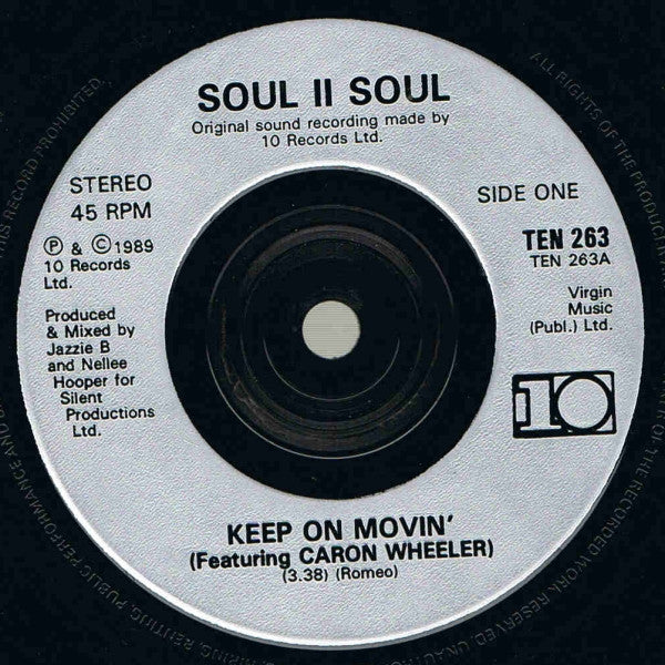 Soul II Soul – Keep On Movin 7" vinyl record, image 3 of 4
