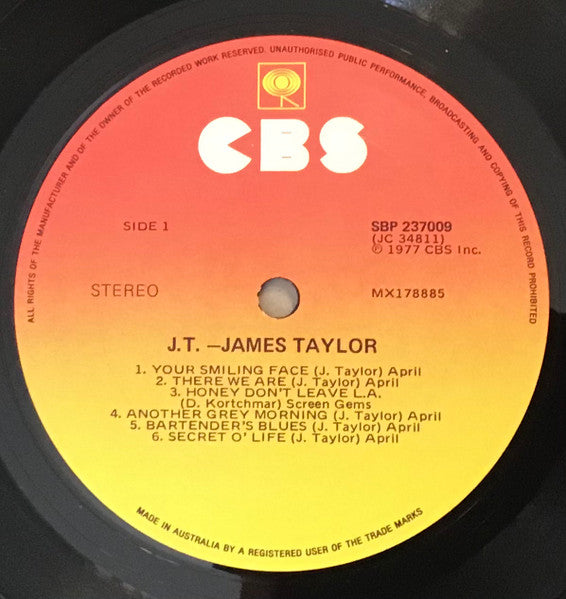 James Taylor – JT LP vinyl record, image 4 of 5