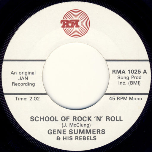 Gene Summers And His Rebels – School Of Rock 'N' Roll / Straight Skirt 7" vinyl record, image 1 of 2