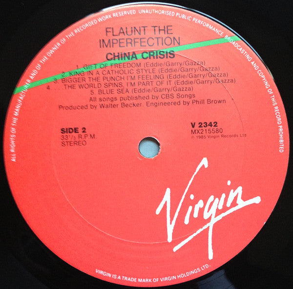 China Crisis – Flaunt The Imperfection LP vinyl record, image 5 of 6