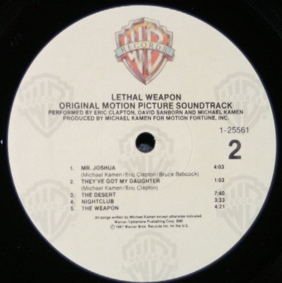 Eric Clapton, David Sanborn, Michael Kamen, Honeymoon Suite – Lethal Weapon Original Motion Picture Soundtrack LP vinyl record, image 4 of 4