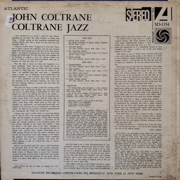 John Coltrane – Coltrane Jazz LP vinyl record, image 2 of 4