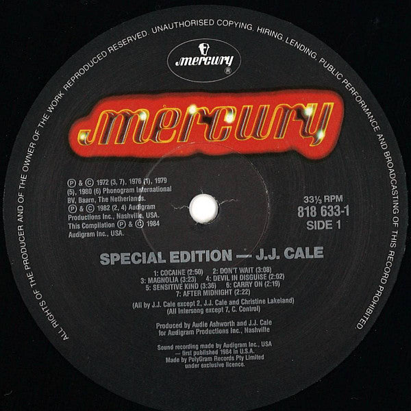 J.J. Cale – Special Edition LP vinyl record, image 3 of 4