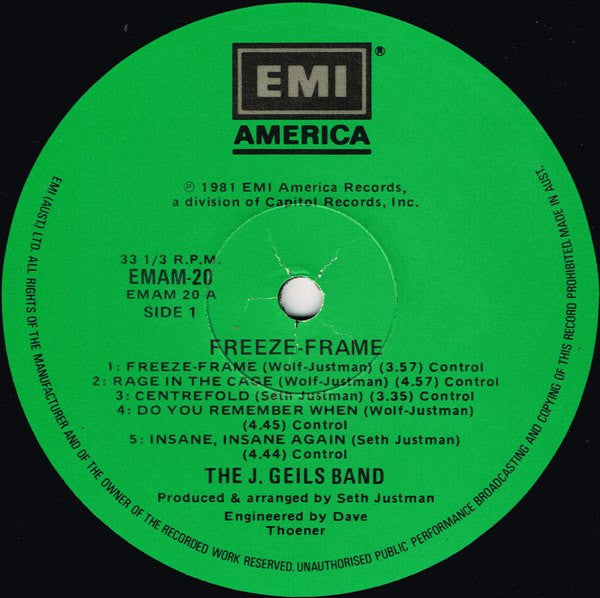 The J. Geils Band – Freeze-Frame LP vinyl record, image 3 of 6