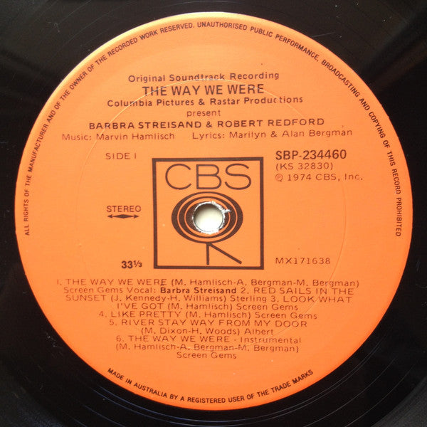 Marvin Hamlisch – The Way We Were (Original Soundtrack Recording) LP vinyl record, image 3 of 4