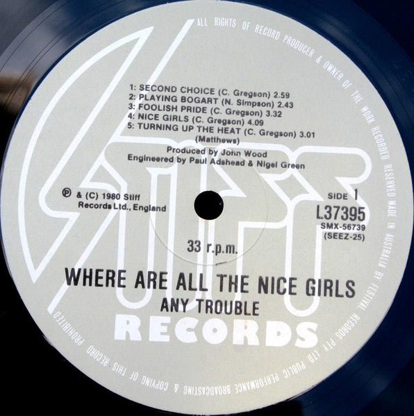 Any Trouble – Where Are All The Nice Girls? LP vinyl record, image 3 of 4