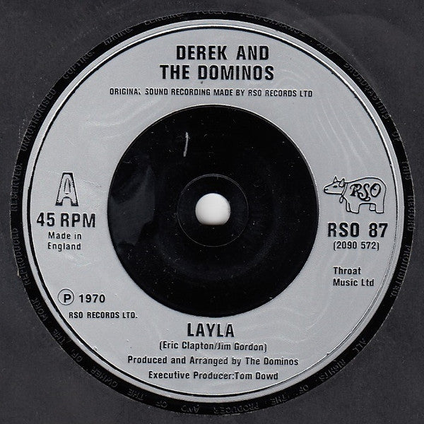Derek & The Dominos, Eric Clapton – Layla / Wonderful Tonight (Live Version) 7" vinyl record, image 3 of 4