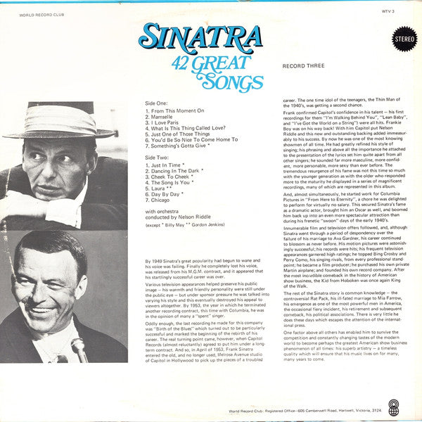 Frank Sinatra – 42 Great Songs (3xLP) LP vinyl record, image 10 of 10