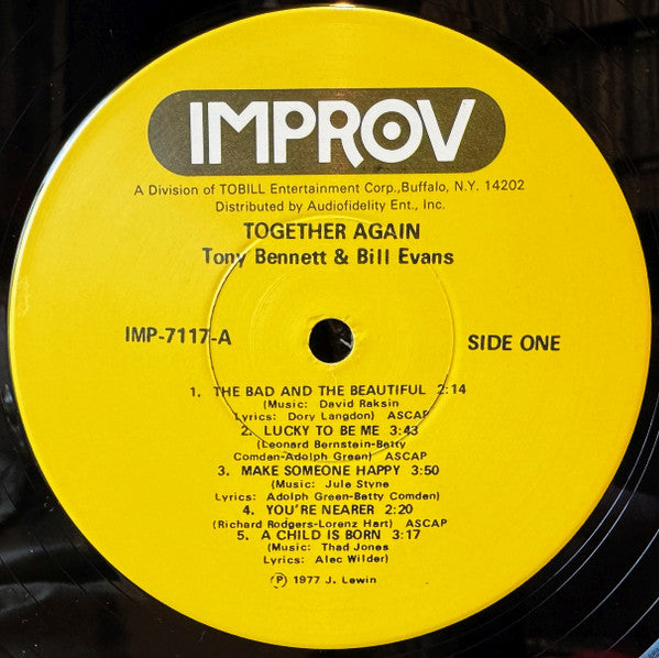 Tony Bennett, Bill Evans – Together Again LP vinyl record, image 3 of 4
