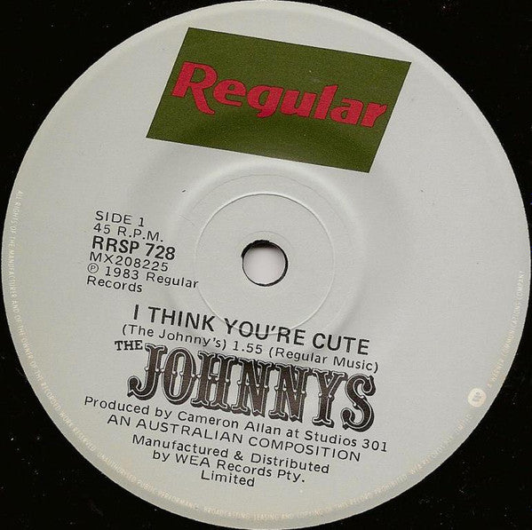 The Johnnys – I Think You're Cute 7" vinyl record, image 3 of 4