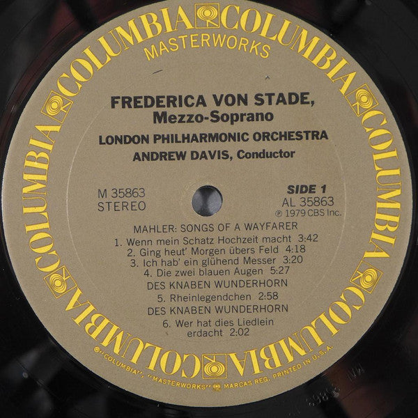 Frederica von Stade, London Philharmonic Orchestra, Andrew Davis, Gustav Mahler – Songs Of A Wayfarer / Rückertlieder / Two Songs From Des Knaben Wunderhorn LP vinyl record, image 3 of 6