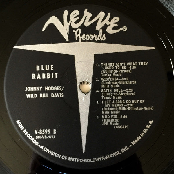 Johnny Hodges, Wild Bill Davis – Blue Rabbit LP vinyl record, image 4 of 4