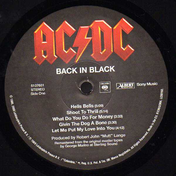AC/DC – Back In Black LP vinyl record, image 3 of 8