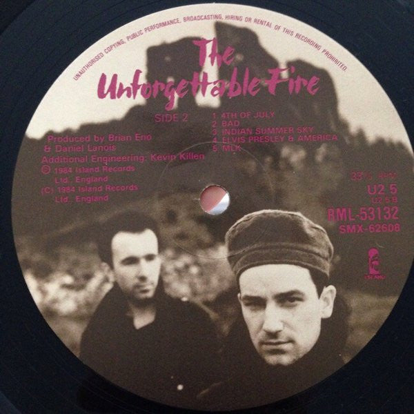 U2 – The Unforgettable Fire LP vinyl record, image 3 of 7
