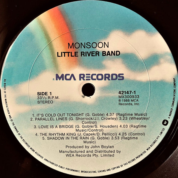 Little River Band – Monsoon LP vinyl record, image 3 of 7