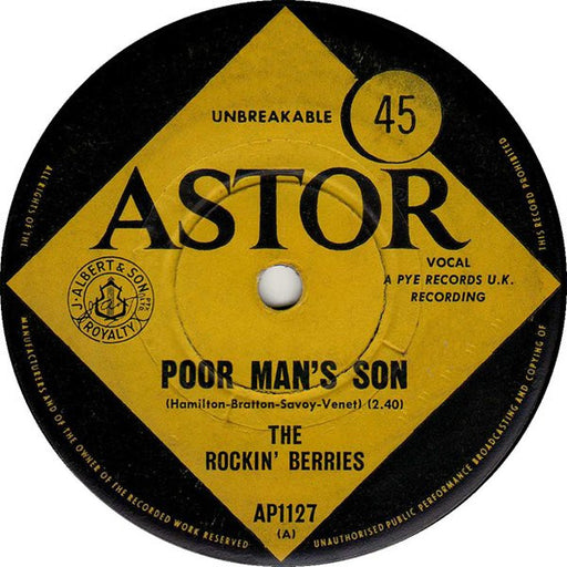 The Rockin' Berries – Poor Man's Son 7" vinyl record, image 1 of 2