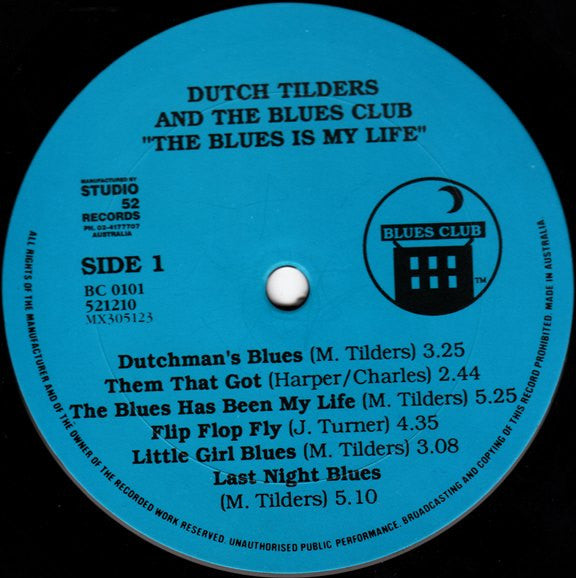Dutch Tilders, The Blues Club – The Blues Is My Life LP vinyl record, image 2 of 6