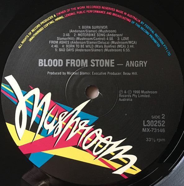 Angry Anderson – Blood From Stone LP vinyl record, image 6 of 6