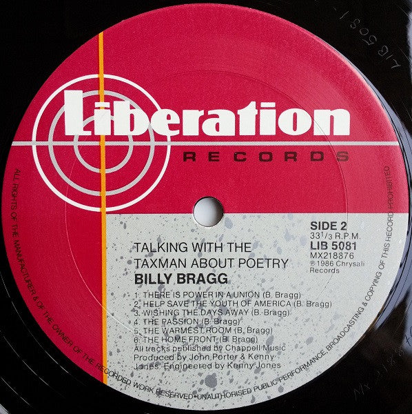 Billy Bragg – Talking With The Taxman About Poetry LP vinyl record, image 6 of 6