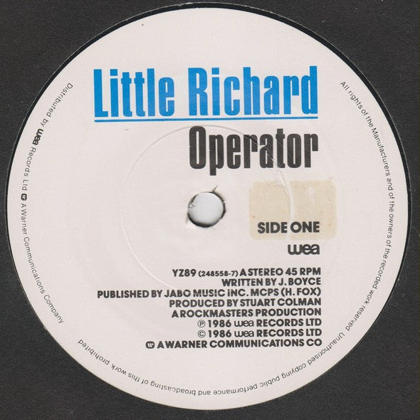 Little Richard – Operator 7" vinyl record, image 3 of 4