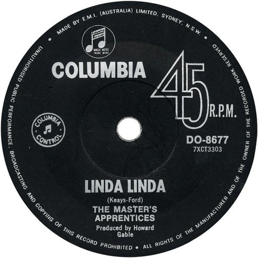 The Master's Apprentices – Linda Linda 7" vinyl record, image 1 of 2