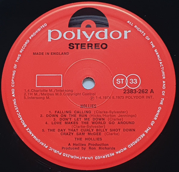 The Hollies – Hollies LP vinyl record, image 3 of 8