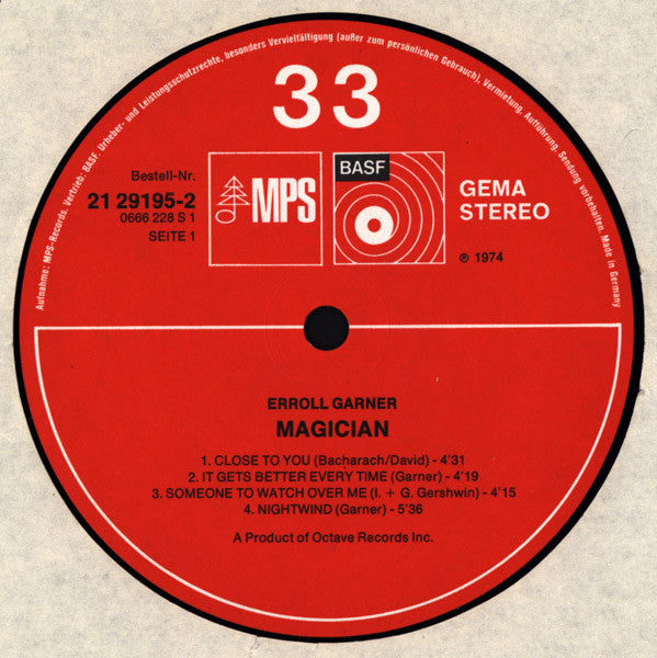 Erroll Garner – Magician LP vinyl record, image 3 of 4