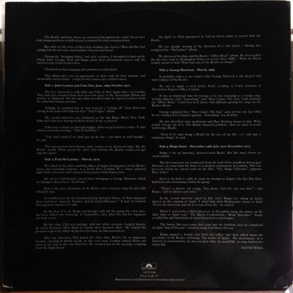 The Beatles, David Wigg – The Beatles Tapes From The David Wigg Interviews (2xLP) LP vinyl record, image 2 of 10