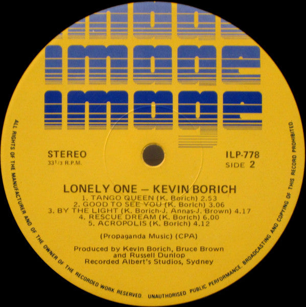 Kevin Borich – Lonely One LP vinyl record, image 6 of 6