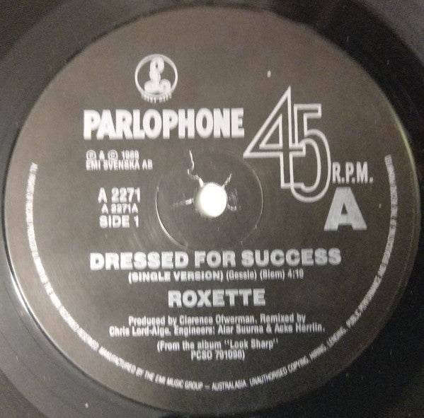 Roxette – Dressed For Success 7" vinyl record, image 3 of 4