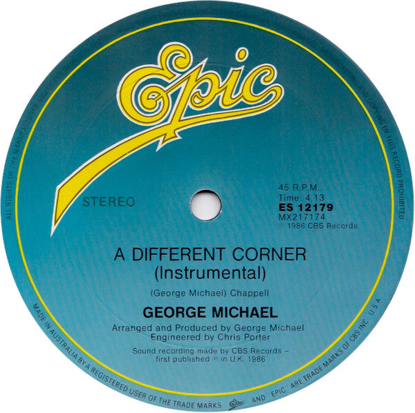 George Michael – A Different Corner 12" vinyl record, image 5 of 5
