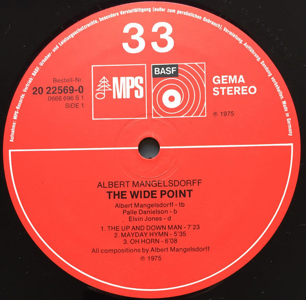 Albert Mangelsdorff, Elvin Jones, Palle Danielsson – The Wide Point LP vinyl record, image 3 of 4