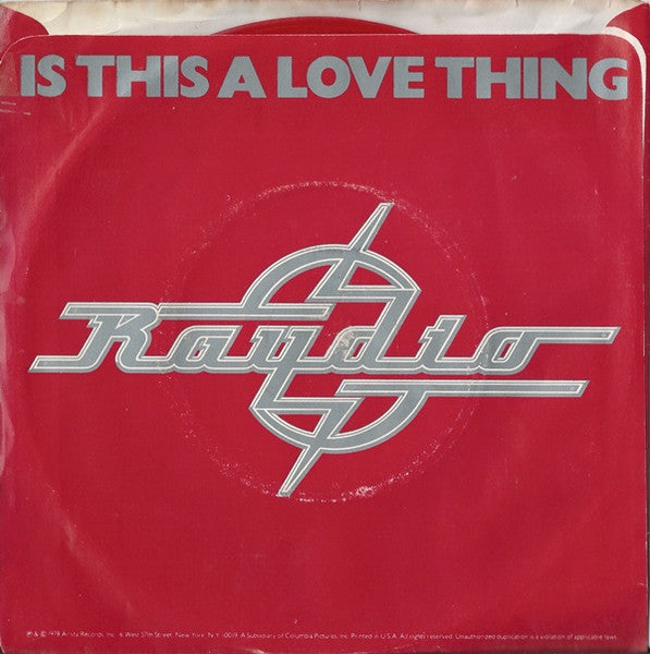 Raydio – Is This A Love Thing 7" vinyl record, image 2 of 6
