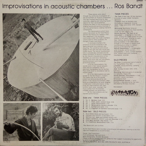 Ros Bandt – Improvisations In Acoustic Chambers LP vinyl record, image 5 of 5