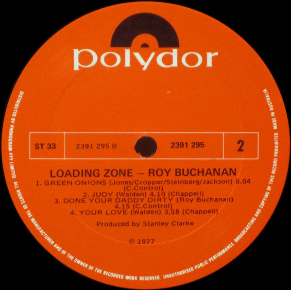 Roy Buchanan – Loading Zone LP vinyl record, image 4 of 4