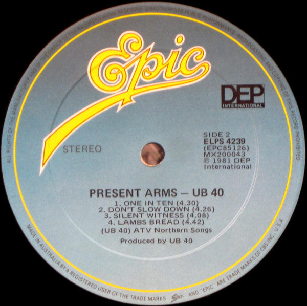 UB40 – Present Arms LP vinyl record, image 7 of 9