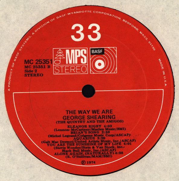 George Shearing, George Shearing Quintet + Amigos – The Way We Are LP vinyl record, image 4 of 4