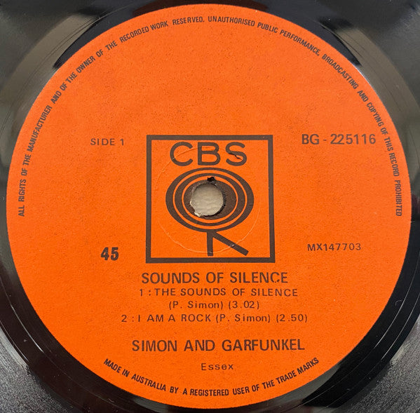 Simon & Garfunkel – Sounds Of Silence 7" vinyl record, image 3 of 4