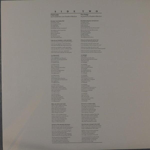 Frederica von Stade, London Philharmonic Orchestra, Andrew Davis, Gustav Mahler – Songs Of A Wayfarer / Rückertlieder / Two Songs From Des Knaben Wunderhorn LP vinyl record, image 6 of 6