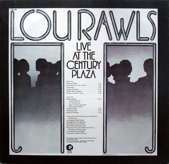 Lou Rawls – Live At The Century Plaza LP vinyl record, image 2 of 4