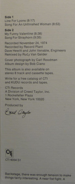 Gerry Mulligan, Chet Baker – Carnegie Hall Concert Volume 1 LP vinyl record, image 7 of 7