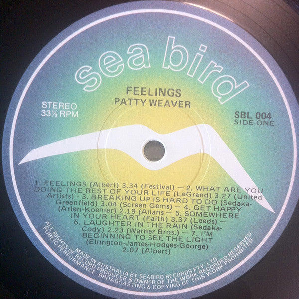 Patty Weaver – Feelings LP vinyl record, image 3 of 4